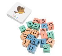 Milisten Word Cube Race Montessori Spelling Game Wooden Blocks Educational Fun Versatile Game Play Assorted Color Natural Wood Materials for Preschool Learning and Young Children