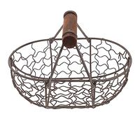 Milisten Wrought Iron Storage Basket Hanging Vegetable Basket Kitchen Vegetable Functional Storage Organizer Wire Egg Rack Wood Literature and Art