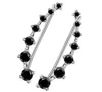 Milisten Zircon Ear Cuff Earrings for Women Black Sparkly Ear Hook Studs Simple Chic Fashion Jewelry for Birthday Christmas Valentine Day