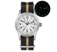 Militado ML05 ML05B 38mm Vintage Field Watches for Men, VH31 Sweep Hands/515/Miyota Super 2035 Quartz Movement Watch, Domed Sapphire Crystal AR Coating, C3 Super Luminous, 100M Waterproof
