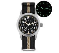 Militado ML05 ML05B 38mm Vintage Field Watches for Men, VH31 Sweep Hands/515/Miyota Super 2035 Quartz Movement Watch, Domed Sapphire Crystal AR Coating, C3 Super Luminous, 100M Waterproof