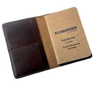 MILITARIA STUFFS Handmade Vintage Leather Journal Cover for Field Notes - Notebook Cover for Field Notes & Moleskine Cahier Compatible - 3.5x5.5 Refillable Travel Notebooks