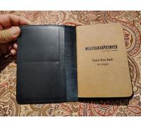 MILITARIA STUFFS Leather Journal Cover for Field Notes, Notebook Cover for Moleskine Cahier, Vintage Leather Cover 3.5" x 5.5" Notebooks, Refillable Travelers Notebook, Full Grain (Black)