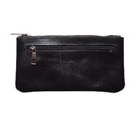 MILITARIA STUFFS Vintage Leather Pencil Case Pouch, Pen Pouch for Work and University, for Men and Women Elegant & Practical Brown Leather Pencil Cases for Adults Perfect for Office (Black) (Black)