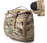 Military 1000D Nylon Tactical Helmet Bag, MOLLE Compatible Waterproof Storage Pouch, Helmet Organizer For Airsoft, Hiking With Triple-Lock Security & Expandable 6L Capacity(CP)