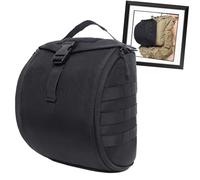 Military 1000D Nylon Tactical Helmet Bag, MOLLE Compatible Waterproof Storage Pouch, Helmet Organizer For Airsoft, Hiking With Triple-Lock Security & Expandable 6L Capacity(Black)