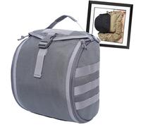 Military 1000D Nylon Tactical Helmet Bag, MOLLE Compatible Waterproof Storage Pouch, Helmet Organizer For Airsoft, Hiking With Triple-Lock Security & Expandable 6L Capacity(GREY)