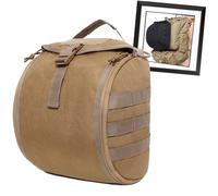Military 1000D Nylon Tactical Helmet Bag, MOLLE Compatible Waterproof Storage Pouch, Helmet Organizer For Airsoft, Hiking With Triple-Lock Security & Expandable 6L Capacity(Brown)