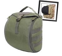 Military 1000D Nylon Tactical Helmet Bag, MOLLE Compatible Waterproof Storage Pouch, Helmet Organizer For Airsoft, Hiking With Triple-Lock Security & Expandable 6L Capacity(Green)