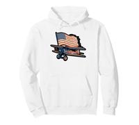 Military Aircraft American Flag Design Pullover Hoodie
