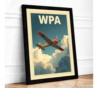 Military Aircraft Ascendant Vintage Framed Wall Art Print A2 Black