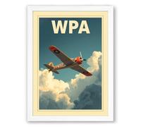 Military Aircraft Ascendant Vintage Framed Wall Art Print A3 (42×29.7cm) White, Wall Decor for Living Room, Bedroom, Office & Home, Ready to Hang, Art Gift