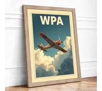 Military Aircraft Ascendant Vintage Framed Wall Art Print A3 Oak