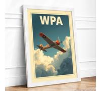 Military Aircraft Ascendant Vintage Framed Wall Art Print A4 (29.7×21cm) White, Wall Decor for Living Room, Bedroom, Office & Home, Ready to Hang, Art Gift