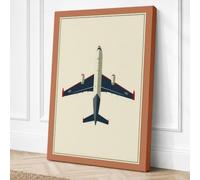 Military Aircraft Blueprint Canvas Wall Art Print 18x12 Inch