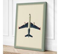Military Aircraft Blueprint Canvas Wall Art Print 24x16 Inch