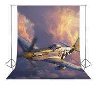 Military Aircraft Fighter Wwii P-51 Airplane Backdrops for Photography Backgrounds Backdrop Cloth Party Studio Photo Booth Props 56"x118"