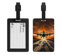 Military Aircraft Land Luggage Tags for Suitcases with Durable Loop Privacy Cover ID Label Travel Bag Cute Luggage Identifiers for Women Men Travel Backpack Traveling Accessories