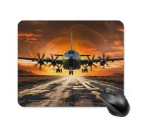 Military Aircraft Land Mouse Pad Cute Square Mouse Mat Leather Non-Slip Rubber Base Mousepad Waterproof Computer Mouses Pad for Laptop Wireless Mouses Keyboard Home Office 20 * 25cm