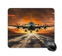 Military Aircraft Land Mouse Pad Square Laptop Mouse Mat Cute Computer Mousepad Keyboard Pad Non-Slip Desk Pads for Gaming Office Work Home 25 * 30cm