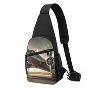 Military Airplane Girl Printed Sling Backpacks Casual Crossbody Shoulder Bag Chest Pack for Men Women