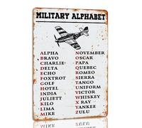 Military Alphabet Tin Sign Vintage Pilot Code Metal Signs Funny Military Wall Decor For Bar Garage Club 8x12 Inches