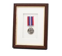 Military and Service Medal display Frame for 1 Medal. Traditional Style Frame. War Medals. WW1. WW2. Service Medals. (Mahogany - Gold Trim)