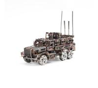 Military Armored Vehicle Metal Puzzle Model Kit, 200+PCS 3D DIY Mechanical Punk Assembly Kit, Stainless Steel Steampunk Puzzle Model, Camouflage Desktop Display Collectible Hobby Kit for Adults