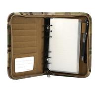 Military Army Camouflage Notebook Portfolio Organizer - Zippered Detachable A6 6 Ring Binder for Men Women Business Cards