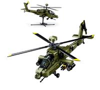 Military Attack Helicopter Building Set, AH-64D-S Model Aircraft Model Gift | 42.3CM Long Weapon Toys with Display Stand, Collectible Military Plane Kit for Adults Teen Hobby Enthusiasts, 734 Pcs