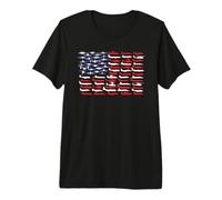 Military Aviation American Flag Aircraft Distressed Design Premium T-Shirt