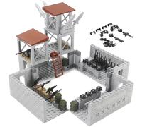 Military Base Building Set Fortress Guard Tower with Weapons Army Gear Kit