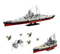 Military Bismarck Class Battleship Building Block Set, 2686PCS Battleship Adults Collectible DIY Kit with Aircraft & Weapon Accessories, Naval Warship Model for Desk Decor & Gifts for WW2 Enthusiasts