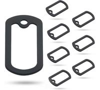 Military Black Dog Tag Silencers 5-Pack, Silicone Noise-Reducing Case, Engraved Dog Tag Holder, Military ID Protector Preventing Noise and Scratches (Black-D)