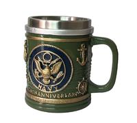 Military Branch Themed Stainless Steel Coffee Mug, Decorative 3D Relief Design Veterans Mugs Commemorative Mug for Men | Honoring The Heroes Commemorative Coffee Cup