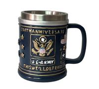 Military Branch Themed Stainless Steel Coffee Mug, Decorative 3D Relief Design Veterans Mugs Commemorative Mug for Men | Honoring The Heroes Commemorative Coffee Cup