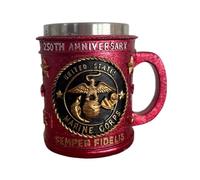Military Branch Themed Stainless Steel Coffee Mug, Resin Coffee Cup Decorative 3D Relief Design Veterans Mugs American Commemorative Mug for Veterans, Idea Gift for Military Enthusiast