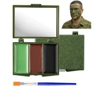 Military Camo Face Paint Palette Kit with Mirror & Brush - Professional Waterproof, Sweatproof Makeup for Hunting, Outdoor Survival, Airsoft, Cosplay, Festivals & Themed Events