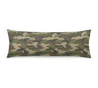 Military Camouflage Body Pillow Cover Army Green Camo Hunting Long Pillow Case with Zipper Decorative Large Bedding Pillowcase Farmhouse Cushion Covers for Bedroom,Couch,Sofa,Home Gifts 20"x54"