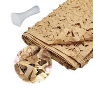 Military Camouflage Nets with Mesh, Sand Camo Netting for Hunting Blind, Camo Net Wind Resistance, Large Decoration Camouflage Mesh Netting for Patio Party Car Cover(2m x 12m)