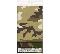 Military Camouflage Rectangular Plastic Table Cover (137cm x 213cm) 1 Piece - Perfect for Outdoor Gatherings & Theme Parties, 54" x 84"