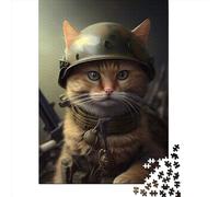 Military Cat Paper Jigsaw Puzzles 1000 Pieces for Adults Jigsaw Puzzles for Adults 1000 Piece Puzzle Educational Games 1000pcs (38x26cm)
