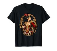 Military Cavalry Woman Red Uniform Portrait T-Shirt
