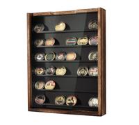 Military Challenge Coin Display Case 11X14IN Medal Shadow Box with HD Acrylic Glass, Wall Mount Coin Collection Holder for Casino Poker Chips - MK739A