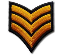 Military Chevron SergMilitary Chevron Sergeant Rank Stripes Patch Embroidered Iron On or Sew On Badge for Jacket Vest Backpack Costume or Uniform Decoration Tactical Emblem Applique for Biker