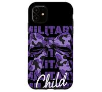 Military Child Purple Camouflage Bow Month Family Support Case for iPhone 11