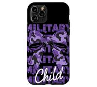 Military Child Purple Camouflage Bow Month Family Support Case for iPhone 11 Pro