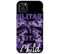 Military Child Purple Camouflage Bow Month Family Support Case for iPhone 11 Pro Max