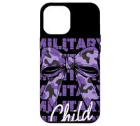 Military Child Purple Camouflage Bow Month Family Support Case for iPhone 12 Pro Max