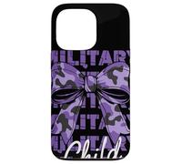 Military Child Purple Camouflage Bow Month Family Support Case for iPhone 13 Pro